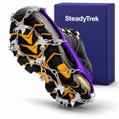 No-Slip Ice Cleats – 19 Steel Spikes